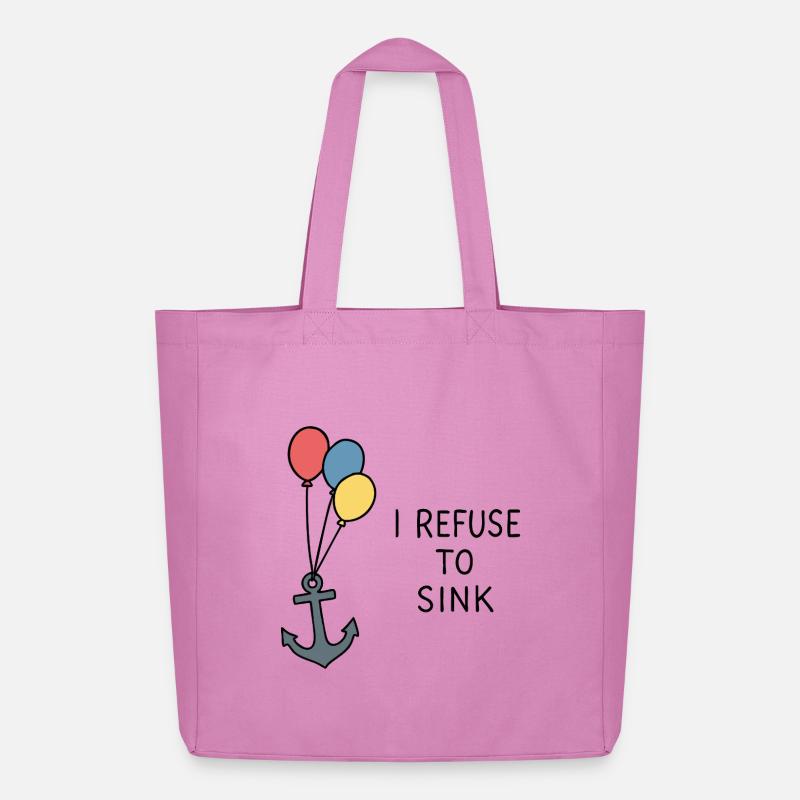 I Refuse to Sink – Maritimes Statement Positiv - Midweight recycelter Stoffbeutel von Stanley/Stella - Pink