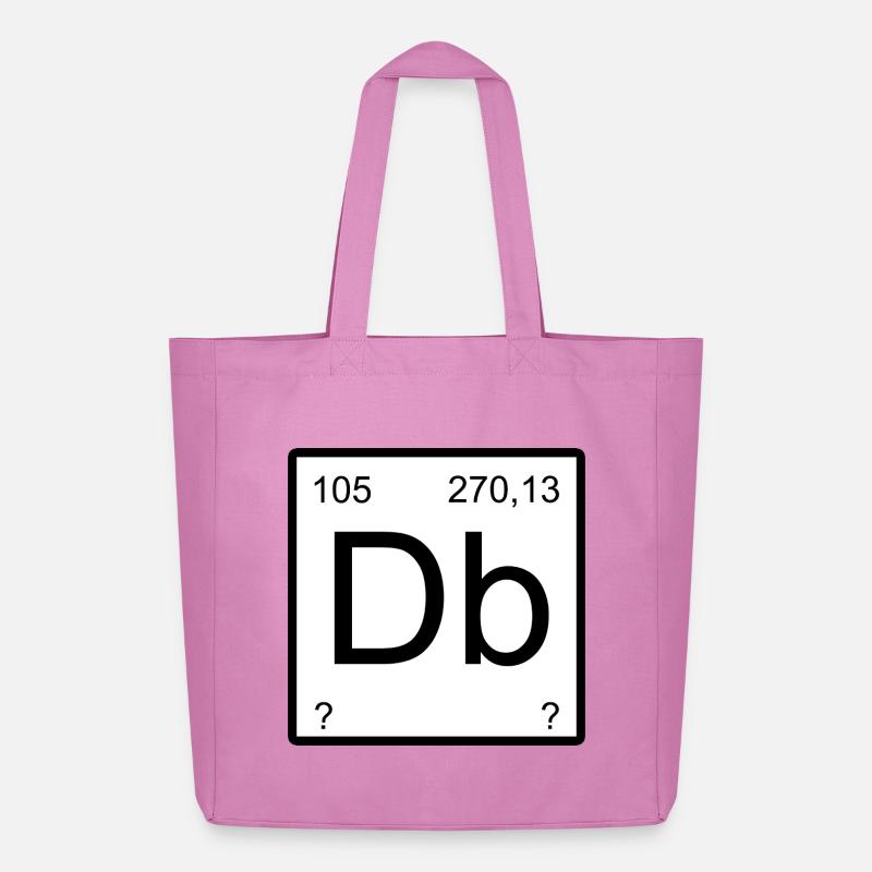 Dubnium Element Typography - Midweight Recycled Tote Bag by Stanley/Stella - pink