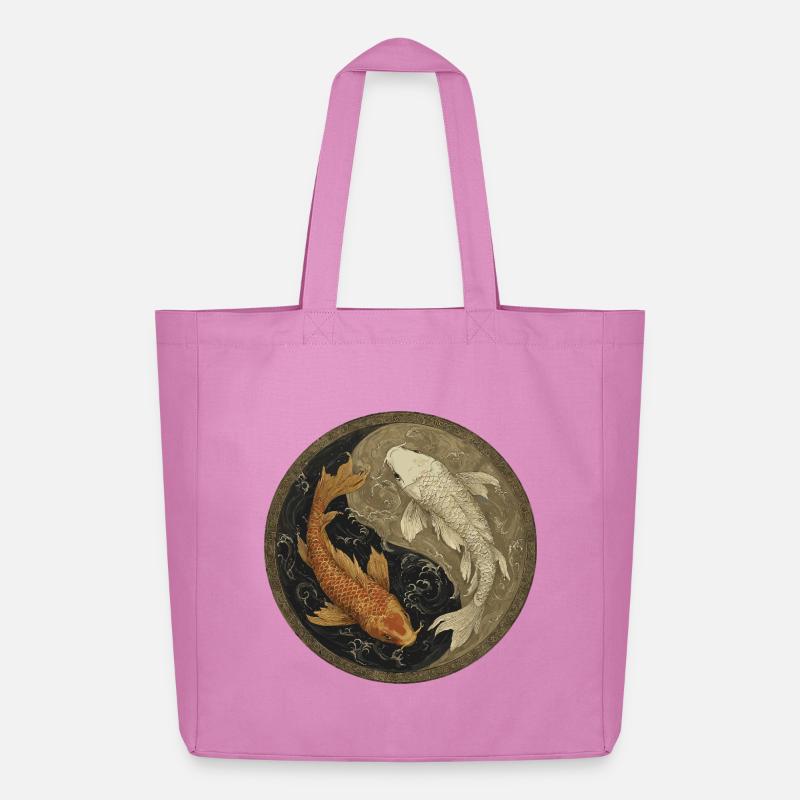 Koi Yin-Yang Medaillon - Midweight recycelter Stoffbeutel von Stanley/Stella - Pink