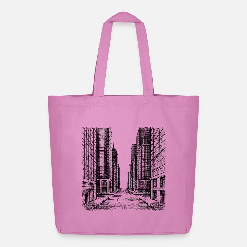 Moderner Straßenzug - Midweight recycelter Stoffbeutel von Stanley/Stella - Pink