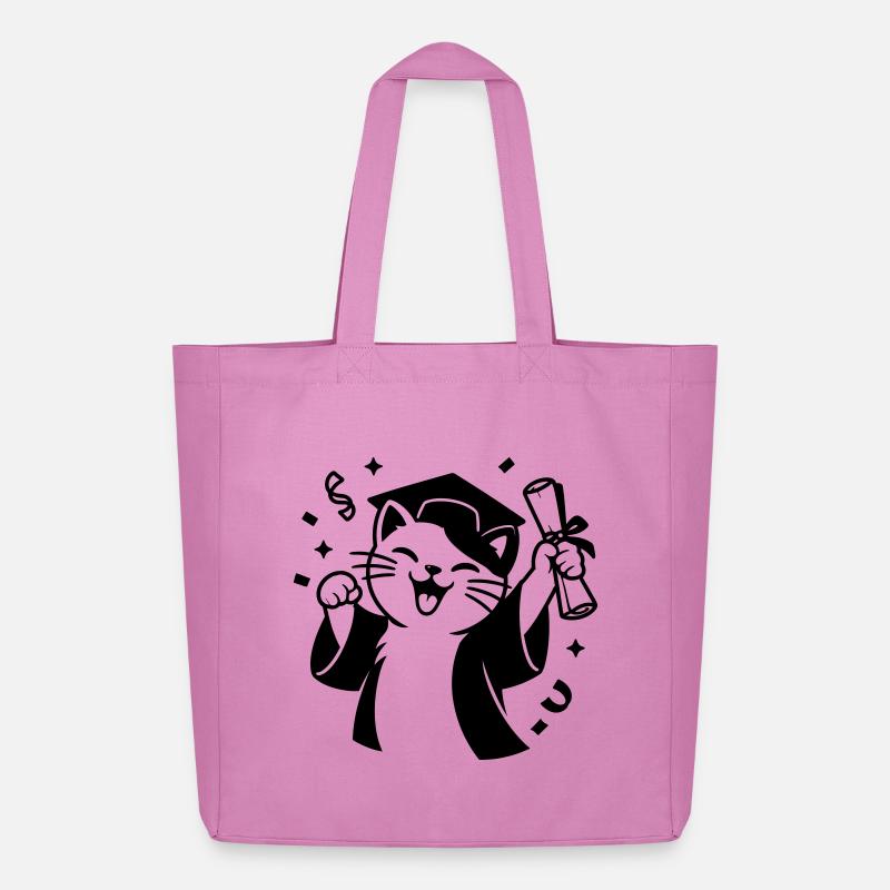 Diplom Katze - Midweight recycelter Stoffbeutel von Stanley/Stella - Pink
