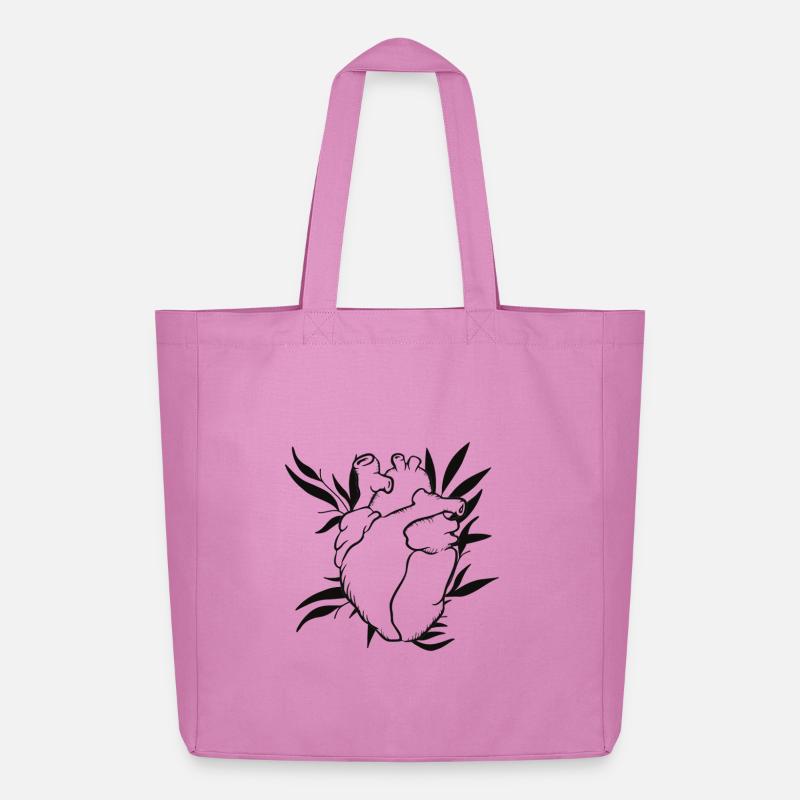 Herzlinien mit Blättern - Midweight recycelter Stoffbeutel von Stanley/Stella - Pink