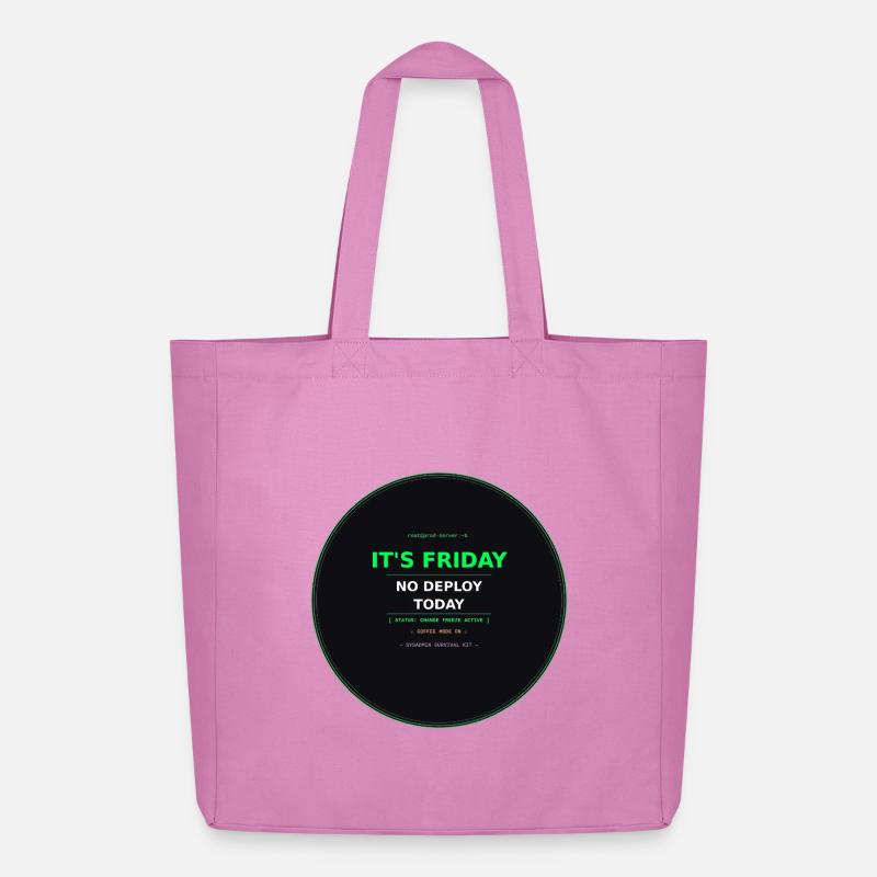 Es ist Freitag – Kein Deploy Heute - Midweight recycelter Stoffbeutel von Stanley/Stella - Pink
