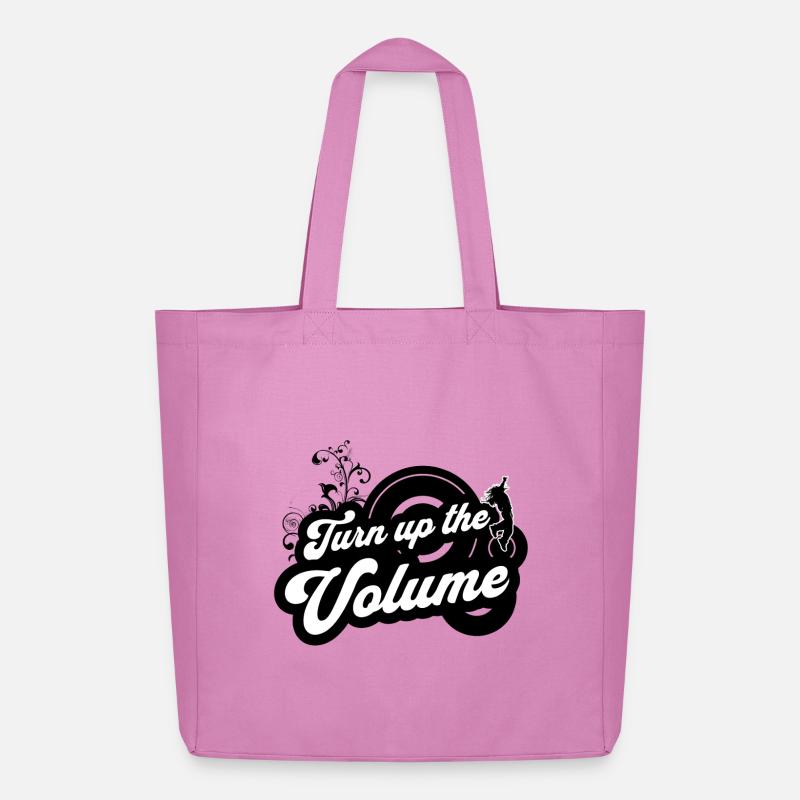 Monter le Volume — Script rétro noir - Tote bag Stanley/Stella Midweight recyclé - rose