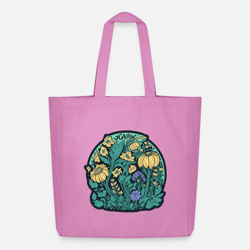 Blumen Artdeco - Midweight recycelter Stoffbeutel von Stanley/Stella - Pink