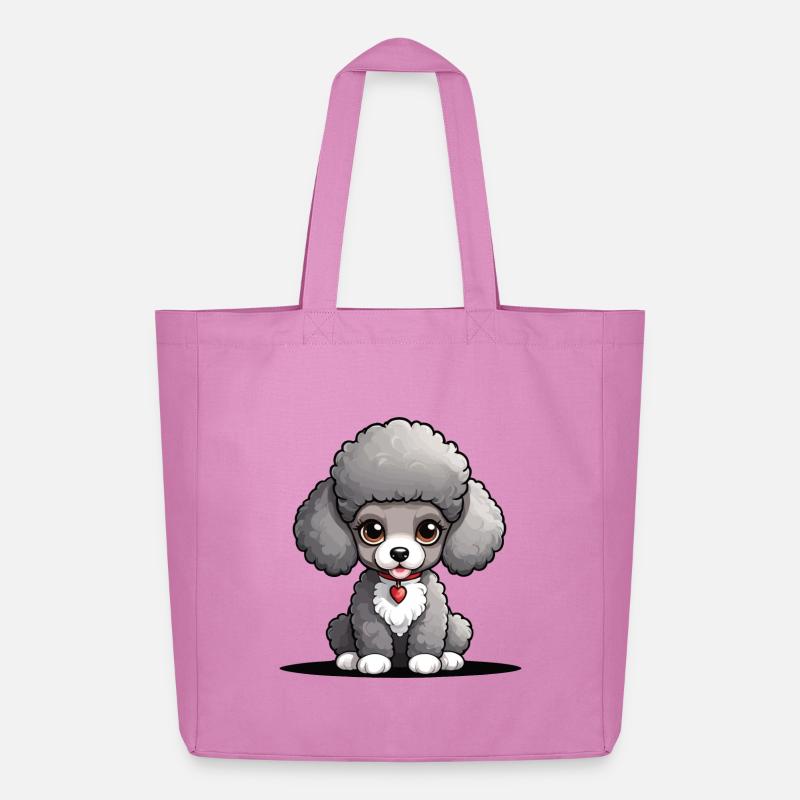 Wuscheliger Pudel mit Herzchen - Midweight recycelter Stoffbeutel von Stanley/Stella - Pink