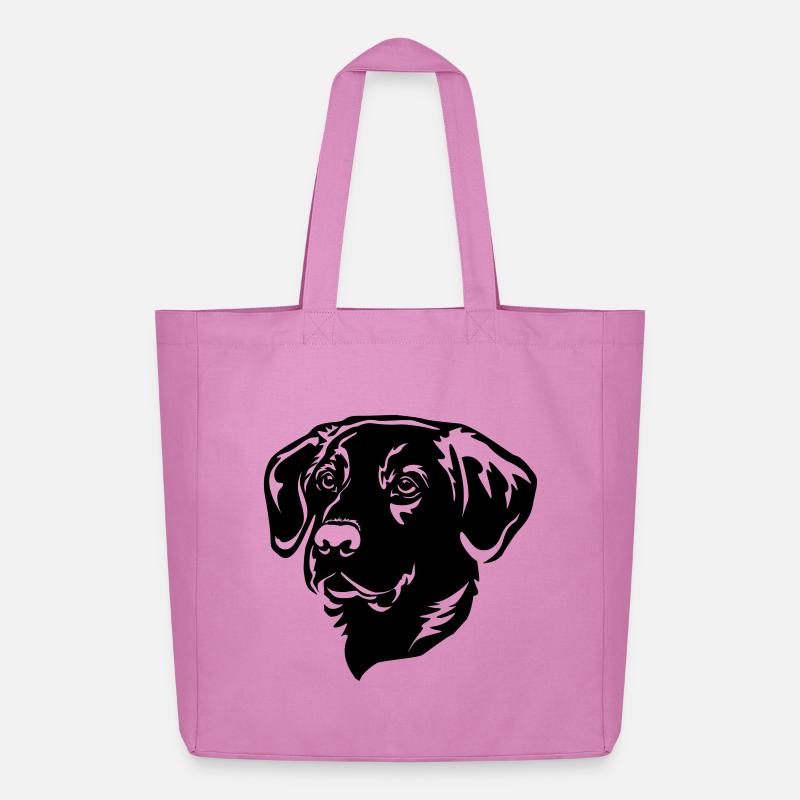 Labrador Kopf - Midweight recycelter Stoffbeutel von Stanley/Stella - Pink
