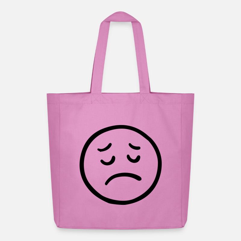 Trauriges Gesicht mit nachdenklichem Blick - Midweight recycelter Stoffbeutel von Stanley/Stella - Pink