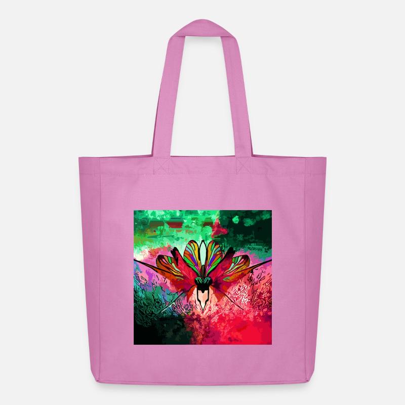Farbexplosiver Schmetterling Naturkunst - Midweight recycelter Stoffbeutel von Stanley/Stella - Pink