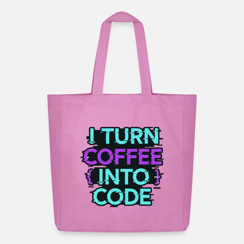 Je transforme le café en code - Tote bag Stanley/Stella Midweight recyclé - rose