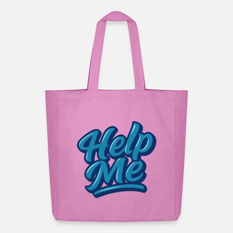 Help Me Blue Script Logo - Midweight Recycled Tote Bag by Stanley/Stella - pink