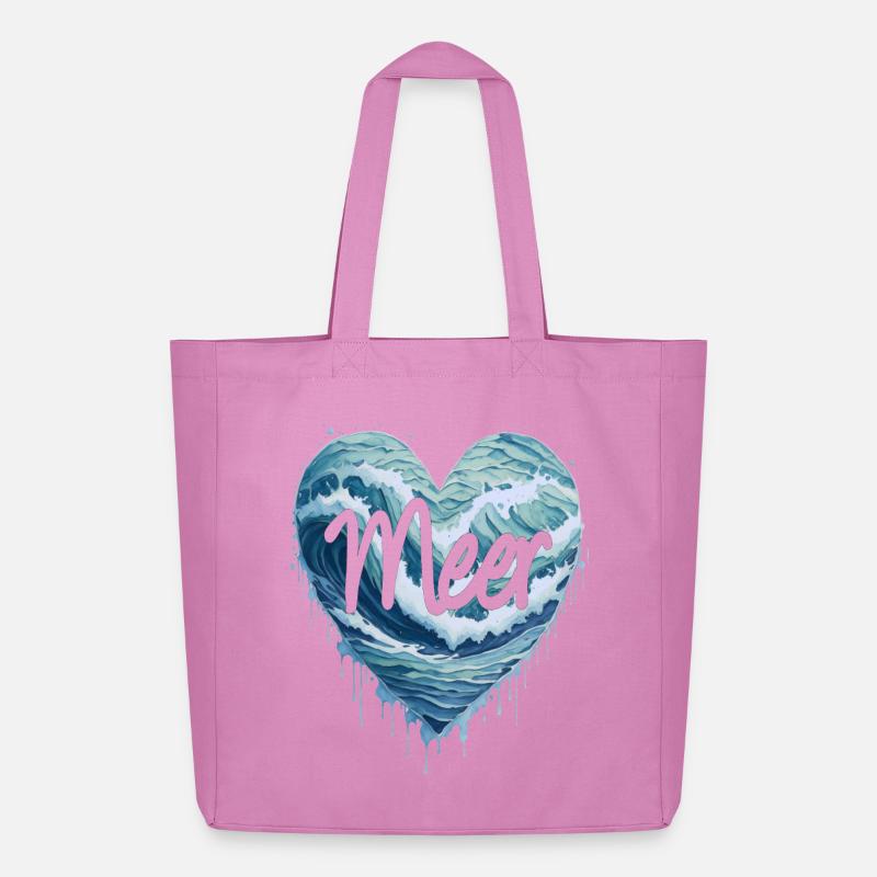 Das Meer im Herzen - Midweight recycelter Stoffbeutel von Stanley/Stella - Pink