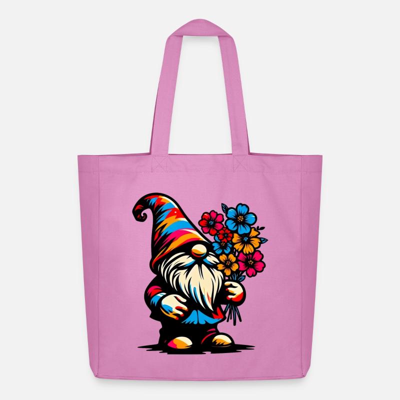 Zwerg mit Blumen - Midweight recycelter Stoffbeutel von Stanley/Stella - Pink