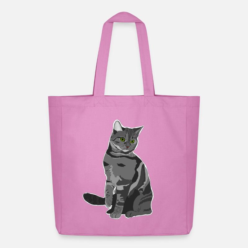 Graue Katze - Midweight recycelter Stoffbeutel von Stanley/Stella - Pink