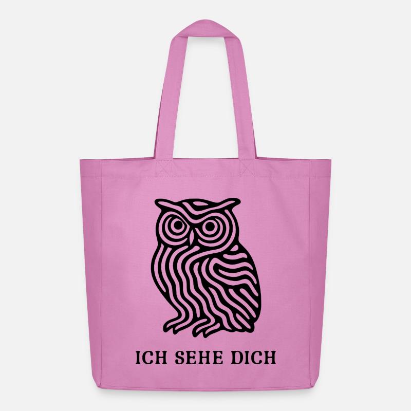 Eule „Ich sehe dich“ – Mystisches Design - Midweight recycelter Stoffbeutel von Stanley/Stella - Pink