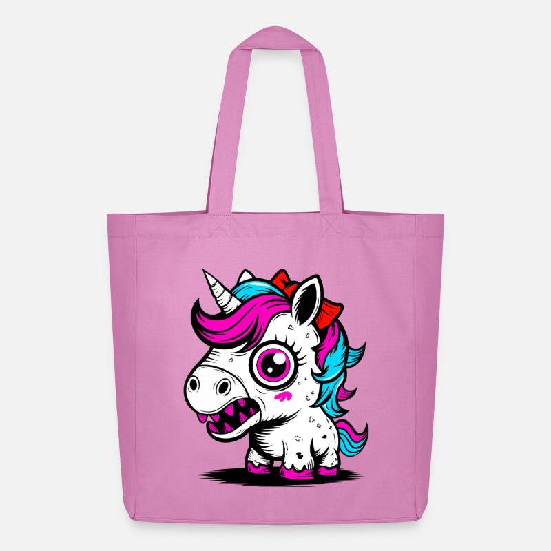 Neon Einhorn - Midweight recycelter Stoffbeutel von Stanley/Stella - Pink