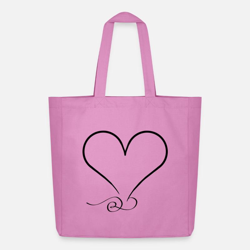 Verschnörkeltes Herz–minimalistisch & einzigartig - Midweight recycelter Stoffbeutel von Stanley/Stella - Pink