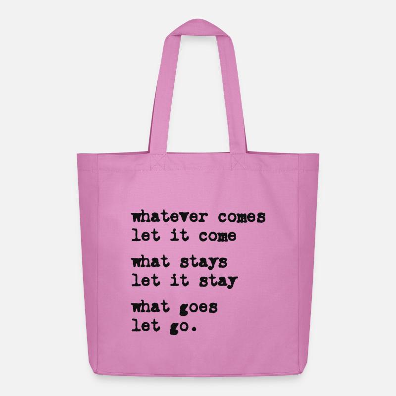 whatever comes let it come – Mindset – Typo-Motiv - Midweight recycelter Stoffbeutel von Stanley/Stella - Pink