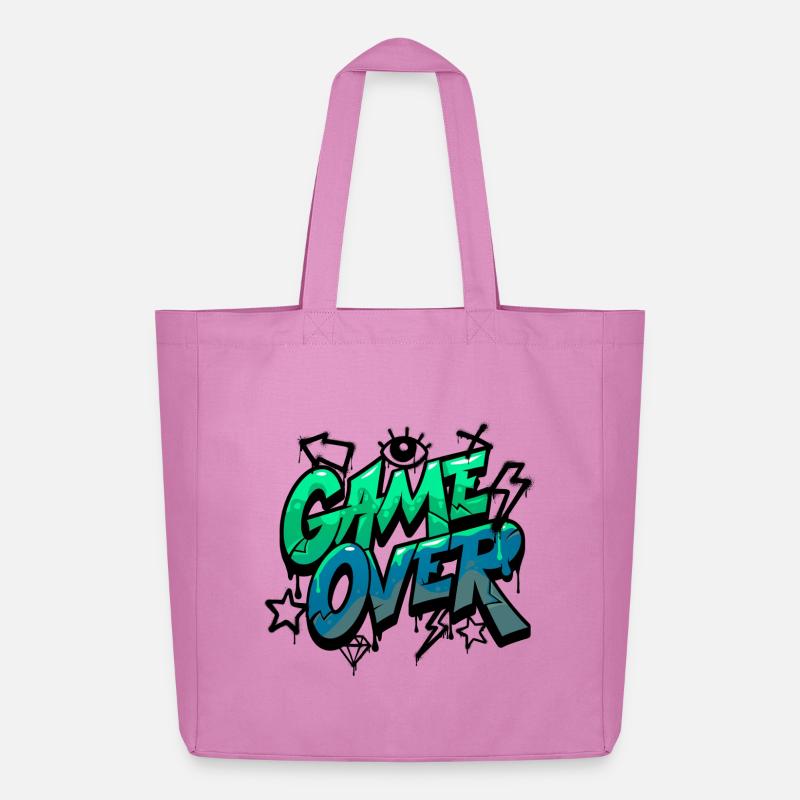 Game Over Neon Graffiti Design - Midweight recycelter Stoffbeutel von Stanley/Stella - Pink