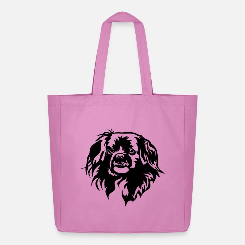 Tibet Spaniel Kopf - Midweight recycelter Stoffbeutel von Stanley/Stella - Pink