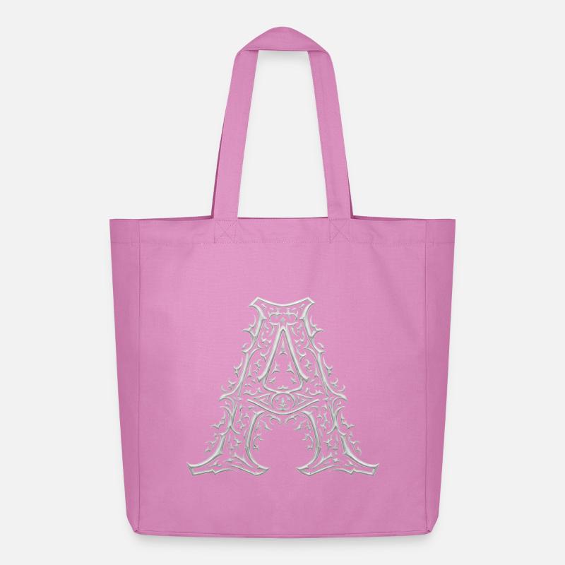 Buchstabe A mit silbernen Arabesken - Midweight recycelter Stoffbeutel von Stanley/Stella - Pink