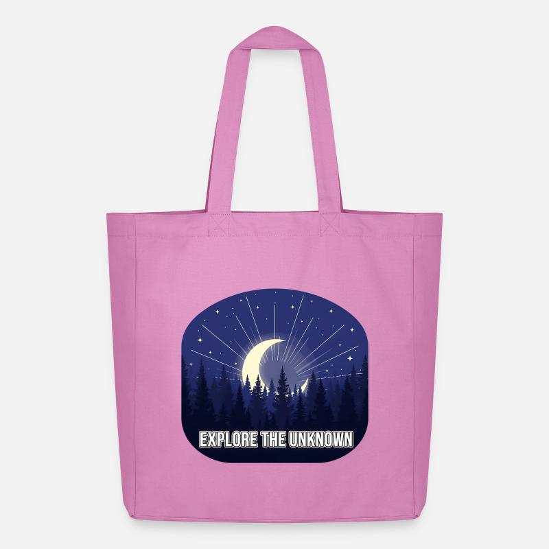 Explore the Unknown Moon Forest - Midweight Recycled Tote Bag by Stanley/Stella - pink