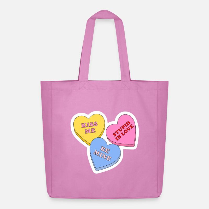 Candy-Hearts-Design - Midweight recycelter Stoffbeutel von Stanley/Stella - Pink