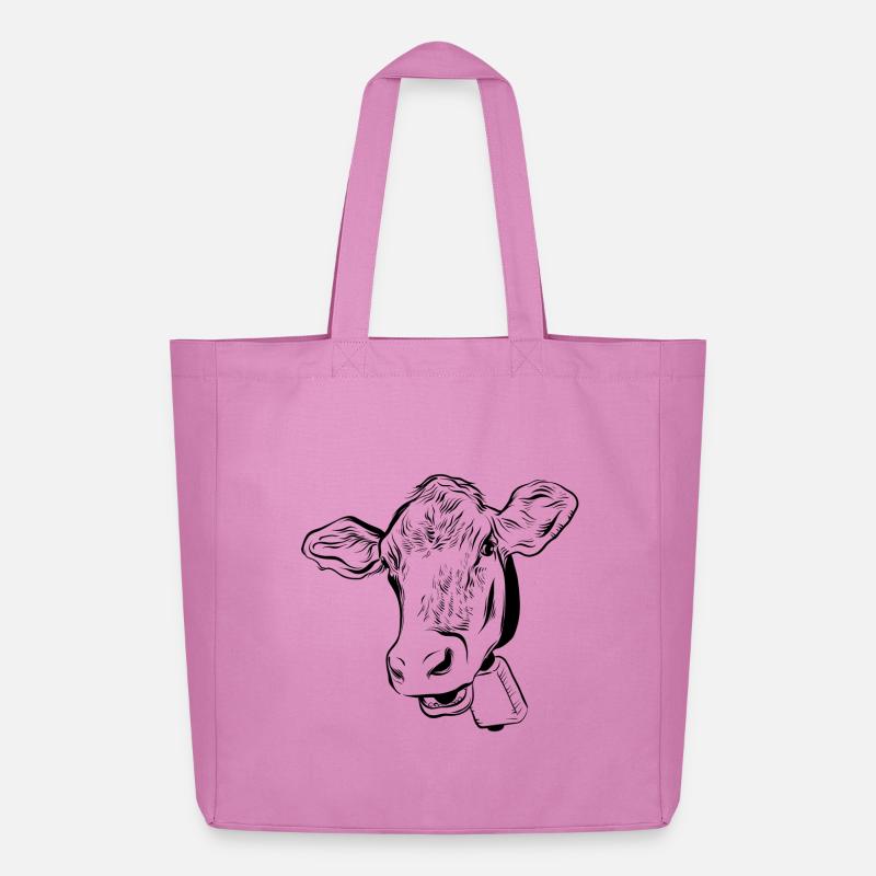 Kuh Kühe - Midweight recycelter Stoffbeutel von Stanley/Stella - Pink