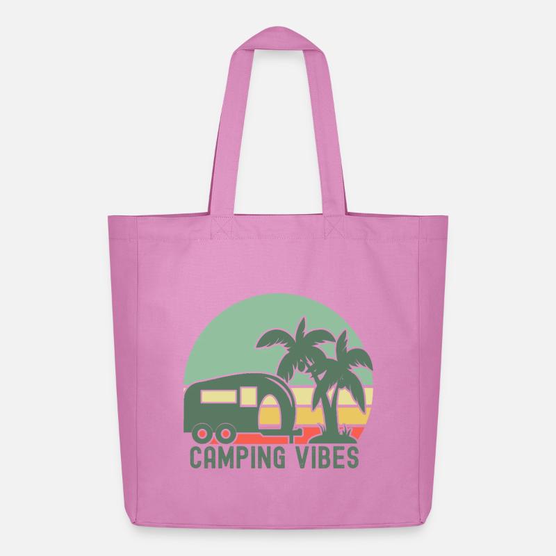 Retro Camping Vibes Illustration - Midweight recycelter Stoffbeutel von Stanley/Stella - Pink