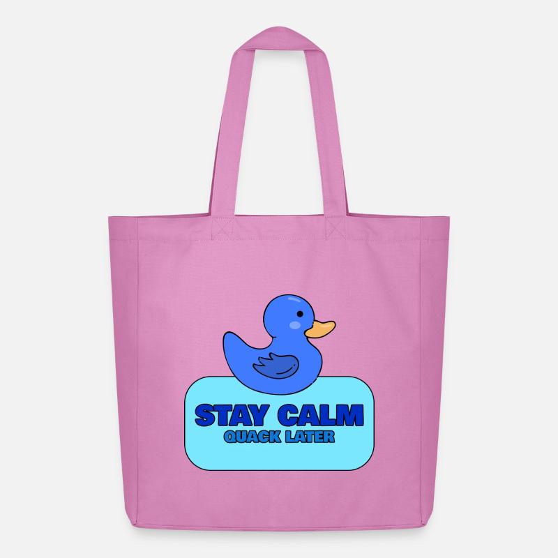 Bleib ruhig, quakt später – Blue Duck Design - Midweight recycelter Stoffbeutel von Stanley/Stella - Pink