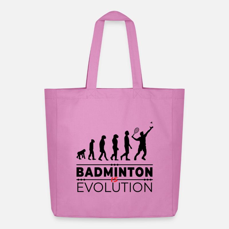 Badminton is evolution - Message Humor Parodie - Midweight recycelter Stoffbeutel von Stanley/Stella - Pink