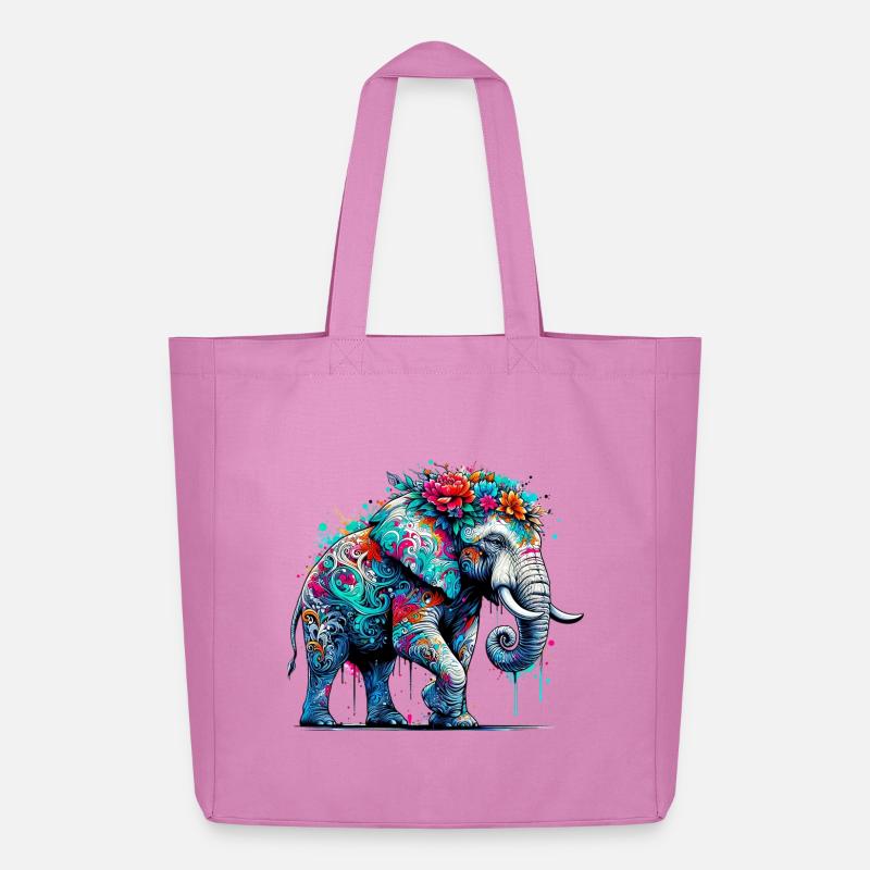 Elefant - Midweight recycelter Stoffbeutel von Stanley/Stella - Pink