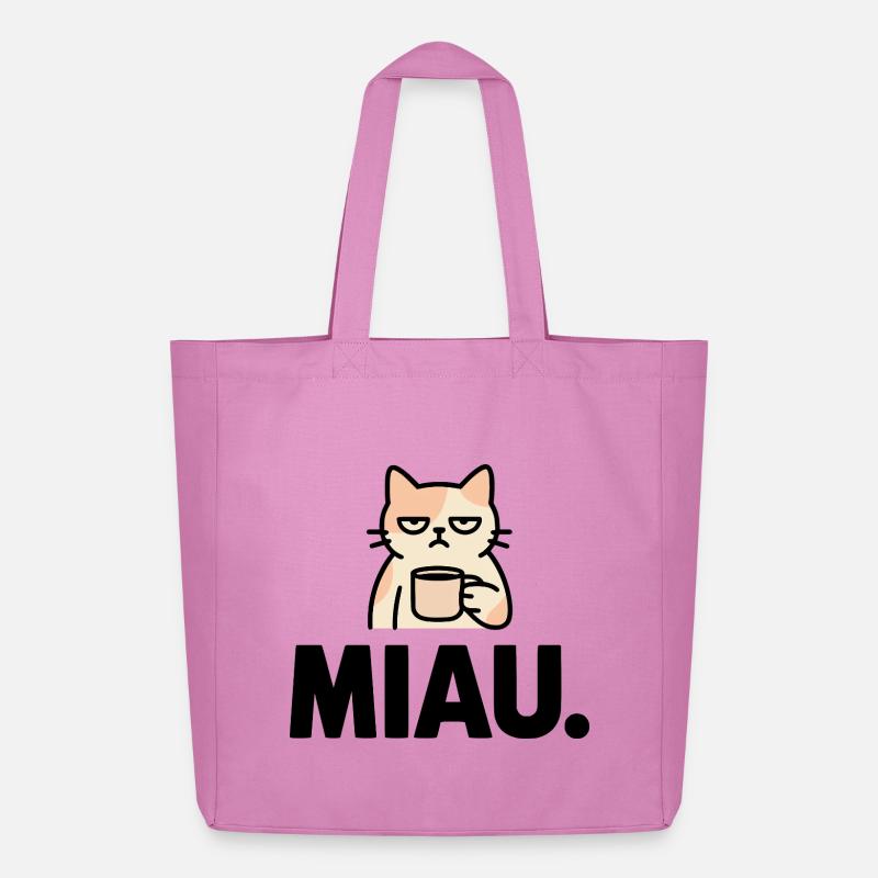 Miau Morgenmuffel - Midweight recycelter Stoffbeutel von Stanley/Stella - Pink