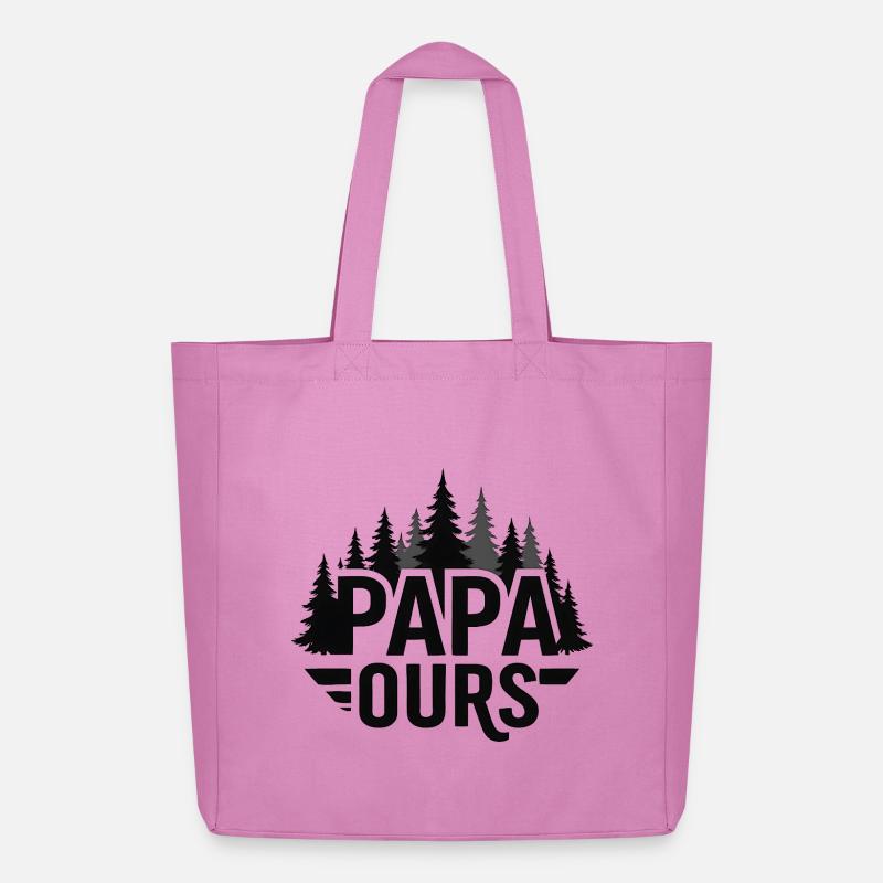 Papa Ourse Foret Silhouette - Midweight recycelter Stoffbeutel von Stanley/Stella - Pink