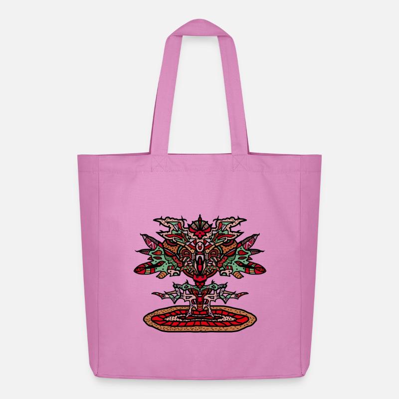 Totem-Drachen Mandala Psychedelisch - Midweight recycelter Stoffbeutel von Stanley/Stella - Pink