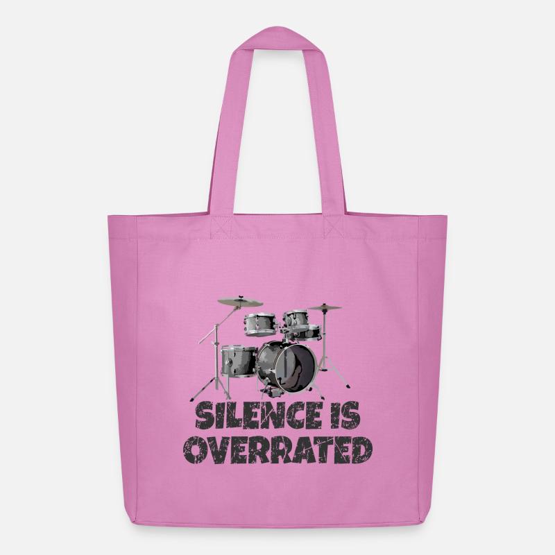 Silence is overrated - Drummer Drum Kit - Midweight recycelter Stoffbeutel von Stanley/Stella - Pink