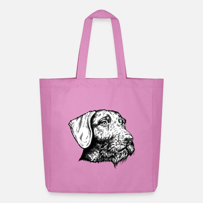 Deutsch Drahthaar Portrait - Midweight recycelter Stoffbeutel von Stanley/Stella - Pink