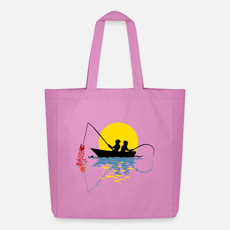 Angler in einem Boot - Midweight recycelter Stoffbeutel von Stanley/Stella - Pink