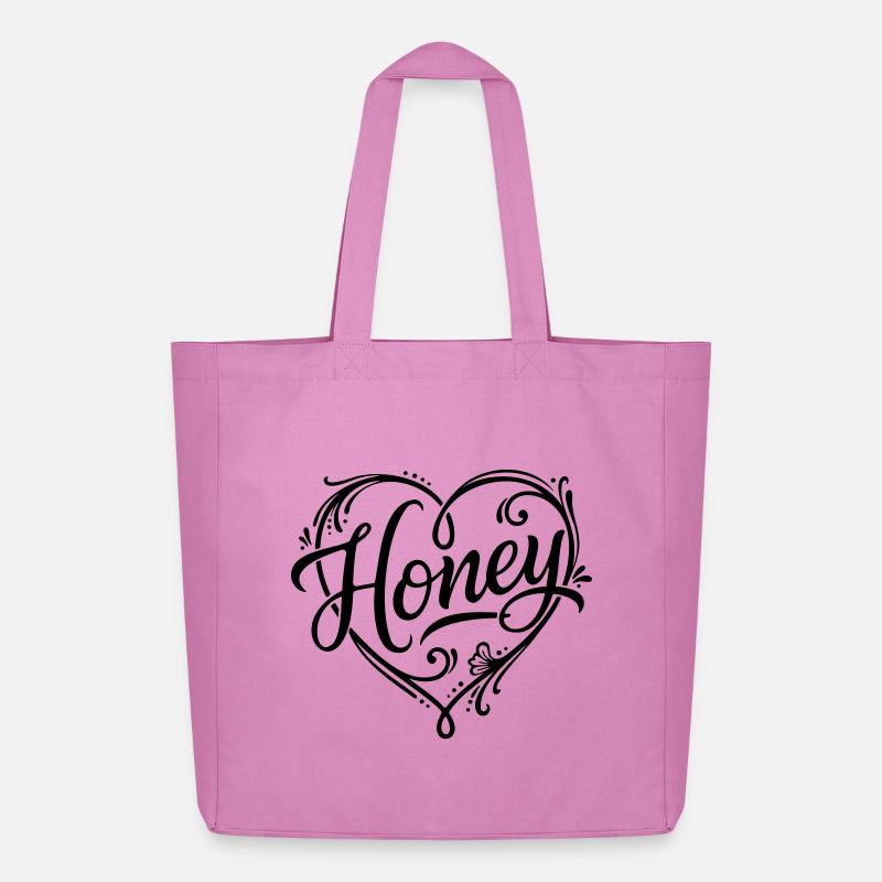 Calligraphy Design Honey Tattoo-style - Midweight recycelter Stoffbeutel von Stanley/Stella - Pink