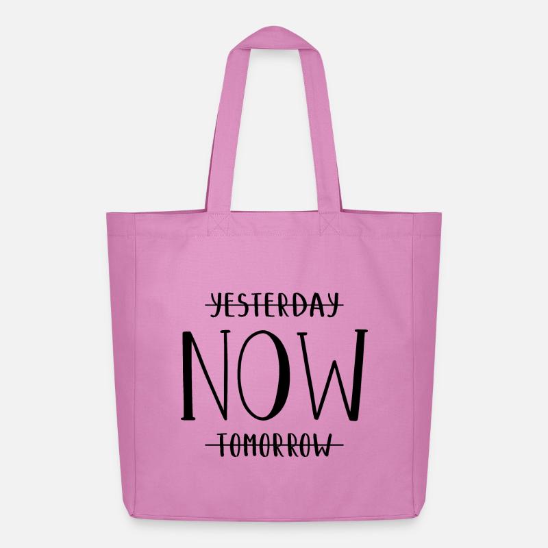 Yesterday Now Tomorrow Gestern Jetzt Morgen - Midweight recycelter Stoffbeutel von Stanley/Stella - Pink