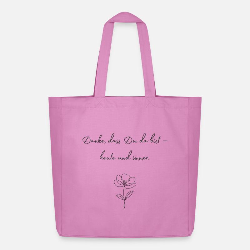 Danke, dass Du da bist — Blüte - Midweight recycelter Stoffbeutel von Stanley/Stella - Pink