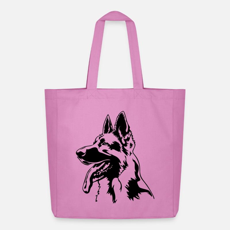 Deutscher Schäferhund Kopf - Midweight recycelter Stoffbeutel von Stanley/Stella - Pink