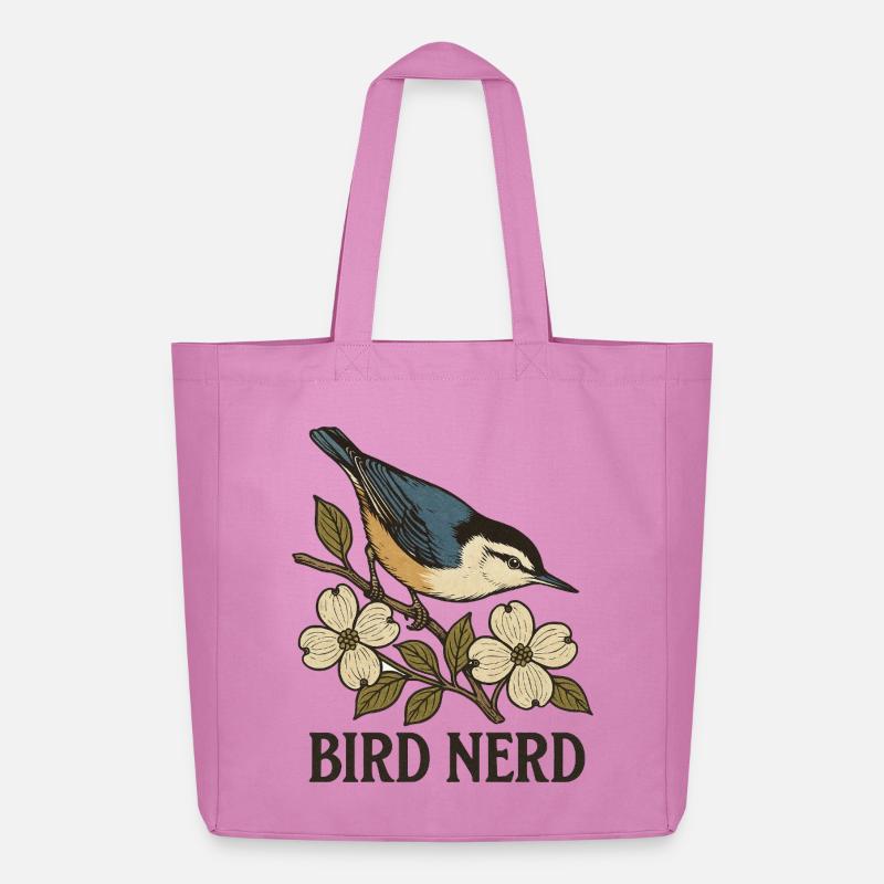 Eleganter blau-schwarzer Singvogel Vogel Nerd - Midweight recycelter Stoffbeutel von Stanley/Stella - Pink