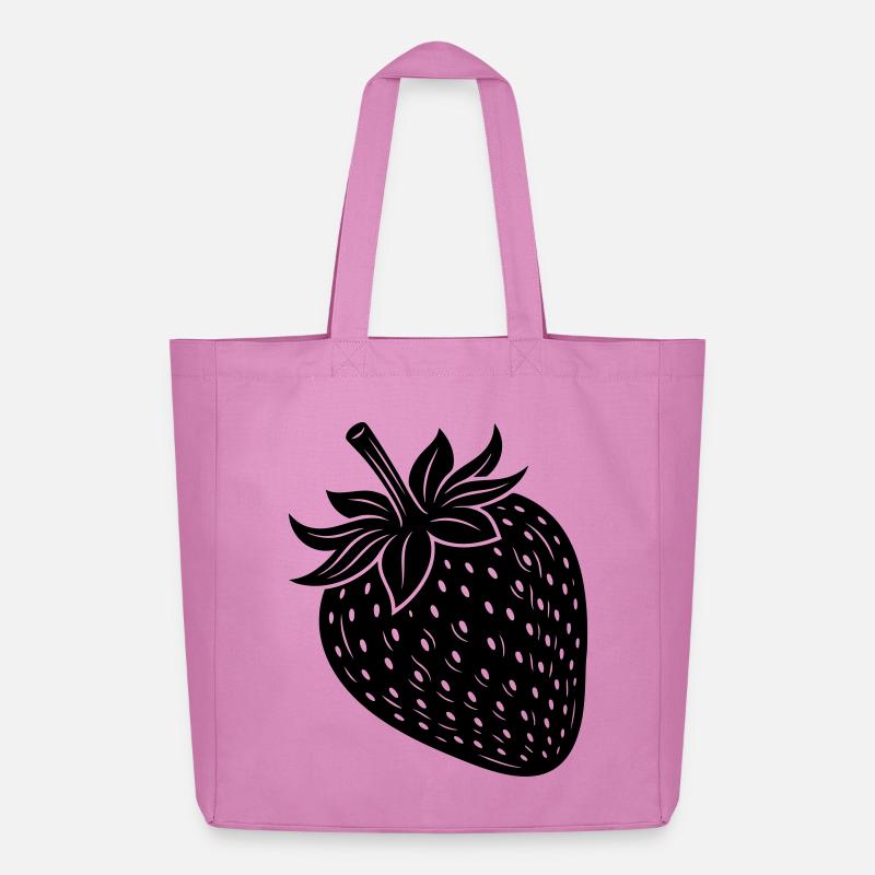 Strawberry Fruit Silhouette - Midweight recycelter Stoffbeutel von Stanley/Stella - Pink