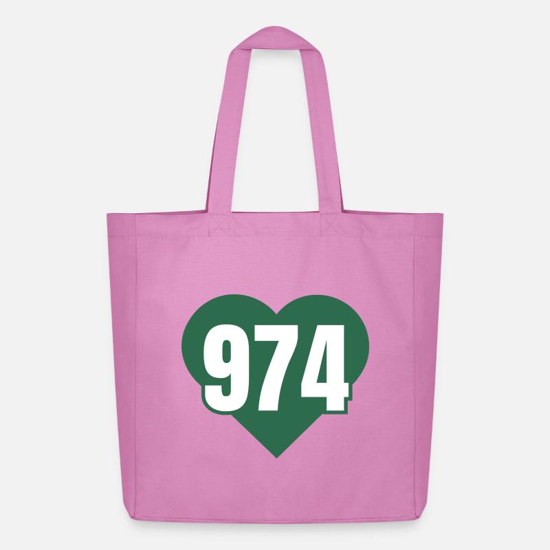 Coeur 974 Code Vert - Tote bag Stanley/Stella Midweight recyclé - rose