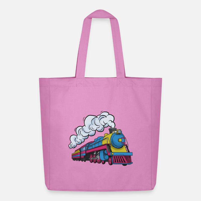 Dampflokomotive Farbexplosion - Midweight recycelter Stoffbeutel von Stanley/Stella - Pink
