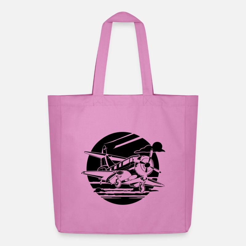 Propellerflugzeug Zeichnung - Midweight recycelter Stoffbeutel von Stanley/Stella - Pink