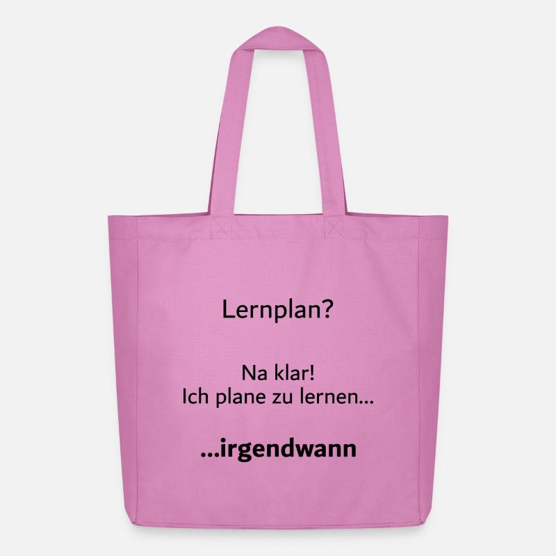 University saying "Learning plan?" Student Gift, Students - Midweight Recycled Tote Bag by Stanley/Stella - pink