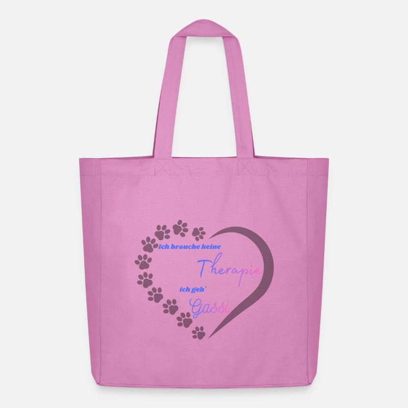 Gassi statt Therapie Herzdesign - Midweight recycelter Stoffbeutel von Stanley/Stella - Pink