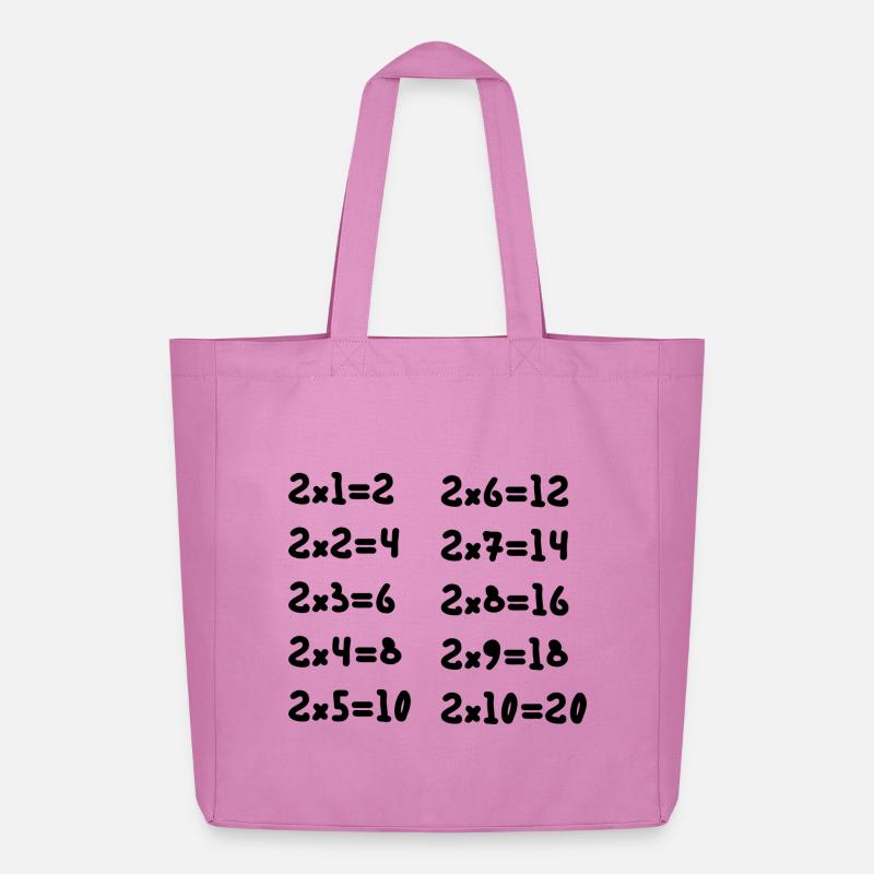 Zwei Multiplikationstabellen - Midweight recycelter Stoffbeutel von Stanley/Stella - Pink
